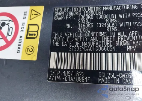 2017 Lexus Rx 350 from USA, damaged, VIN 2T2BZMCA0HC066054